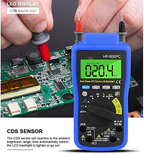 WDBBY Multifunction Digital USB Multímetro AC/DC Corrente de tensão C/F Testador de temperatura DMM Suporte de interface