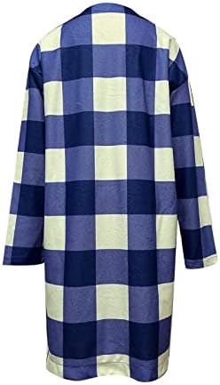 Camisa de barracão feminina flanela camisa para mulheres plus size cacats jackets xadrez de botão de botão de manga longa de manga longa