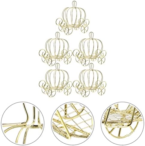 Vicasky Gold Carriage Centropipa 5pcs Decoração de carruagem de abóbora Casa Caixa de doces de carruagem de carruagem