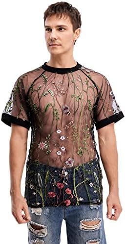 WDIRARARA MEN FLORAL IMPRESSÃO MESE MESE CHUME CLATE CAMISA ROUN