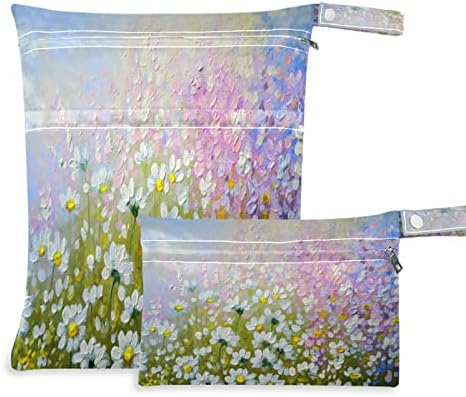 Pintura a óleo de flores XIGUA Bolsa molhada à prova d'água para fraldas de pano lavável sacos seco reutilizáveis
