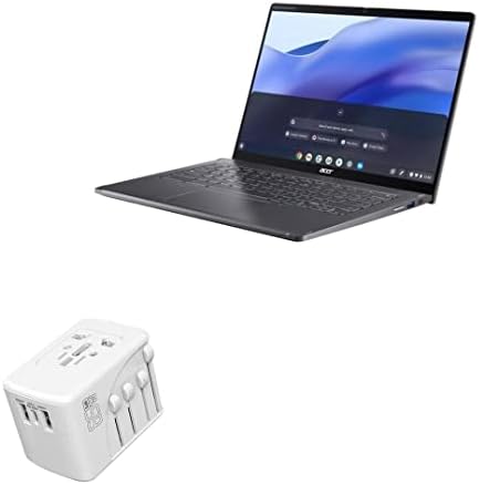Charger de ondas de caixa compatível com Acer Chromebook Spin 714 - Carregador Internacional de Muralha PD, 3 USB International Charge Adapter and Converter - Winter White