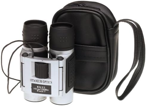 Conceitos digitais Titanium Optics 8x22 Ultra Compact Binoculars com estojo, alça e pano de limpeza