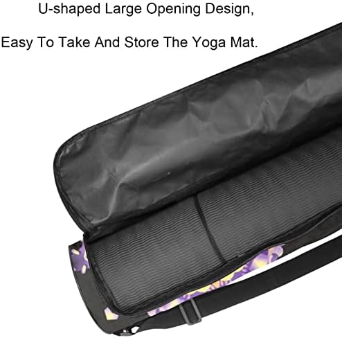 Laiyuhua Yoga Mat Bag, bolsa de ginástica de ioga com zíperas duplas para mulheres e homens - zíperes suaves, abertura grande em forma de U e tira ajustável