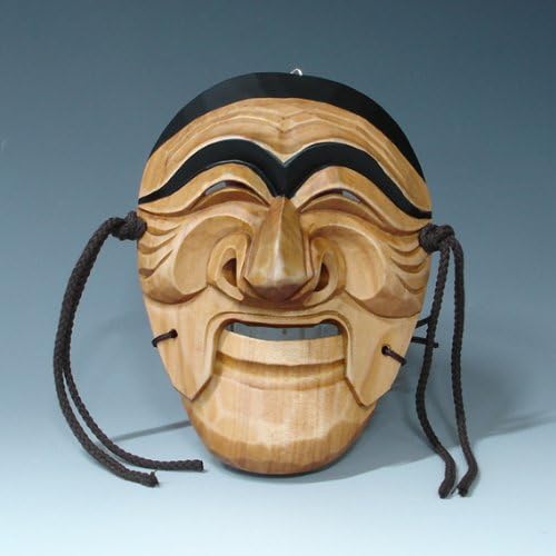 Mão esculpida coreana hahoe homem dança sorriso de madeira decoração de parede placa arte decorativa máscara asiática