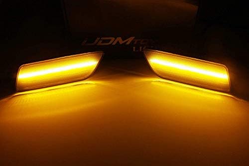 ijdmtoy fumado lente âmbar kit de luz de lateral lateral de pára-choques de LED completo compatível com 2014-2022 Porsche Macan, alimentado por LED de 40 smd, substitua as lâmpadas laterais laterais da frente