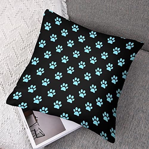 Conjunto de padrões azuis de 2 capas de arremesso de arremesso de travesseiros quadrados de almofada quadrada para sofá de sofá, carro de sofá decorativo