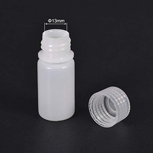 garrafa de reagente químico de laboratório de plástico uxcell, 15 ml/0,5 oz de amostra de boca pequena de vedação líquida/armazenamento sólido garrafas, brancas 12pcs