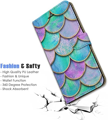 Para Samsung S20, para o Samsung Galaxy S20 4G 5G, capa de capa de correção de carteira de flip, A24623 Escala de sereia
