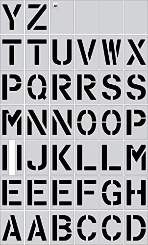 Kit de estêncil de alfabeto e kit de estêncil de pavimento - estêncil de tinta de 12 polegadas para marcação de