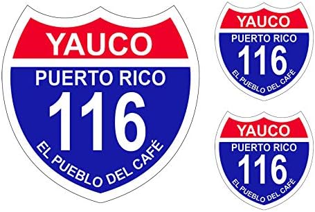Town de Porto Rico Yauco interestadual adesivo grande 4 x 4,