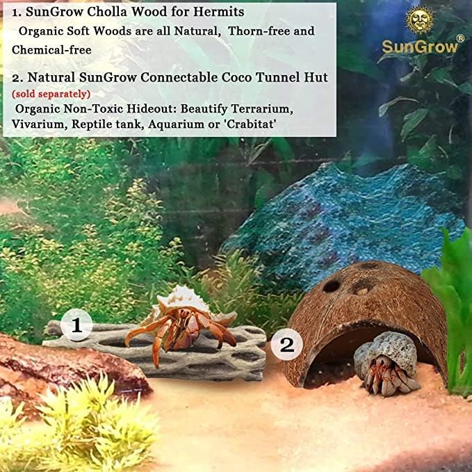 Sungrow eremita caranguejo, toras de escalada, brinquedos para mastigar, manter Hermies ocupados e ativos, decoração de aquário