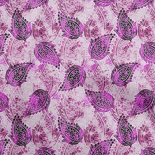 Oneoone poliéster spandex fuschia rosa tecido Paisley Supplias