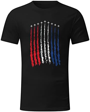 UBST 4 de julho de manga curta masculina camisetas de verão Patriótico USA Prind Print Crewneck Tee Tops Camiseta de