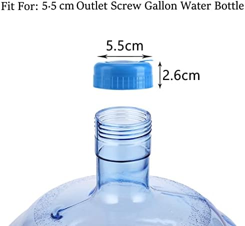 Sutinna 5pcs tampas de garrafa de água de galão, parafuso reutilizável na garrafa de água Substituição Anti Splash non derramar simples design moderno tampa de jarro de água para φ5,5 cm