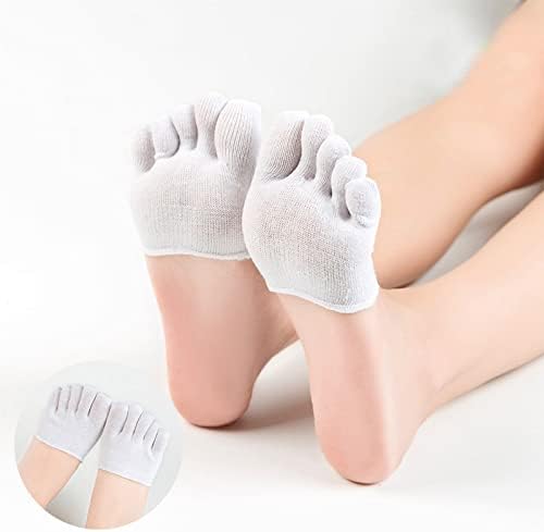 3 pares mulheres ioga esporte não deslize meias de dedo do pé meio punho salto de cinco meias de capa de tela meias