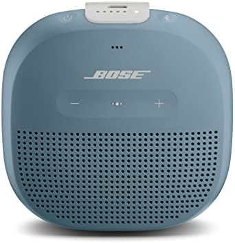 Bose Soundlink Micro Bluetooth alto -falante: pequeno alto -falante à prova d'água portátil com microfone, azul de pedra e som alto -falante portátil flexível Bluetooth, alto -falante à prova d'água sem fio - Blue de pedra azul