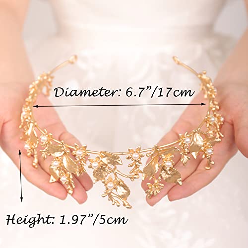 JWICOS Gold Tiara Crown for Women Princesa Tiara Crown for Brides Bridal Wedding Tiara Crown para o concurso Prom