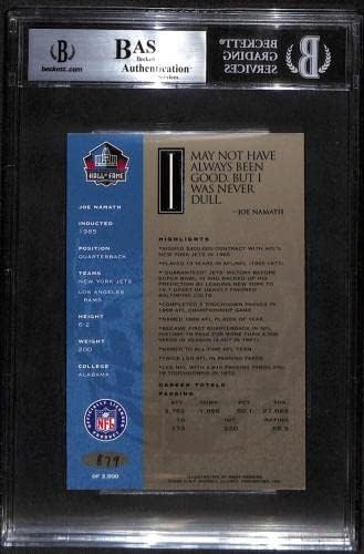 #74 Joe Namath - 1998 Ron Mix Hof Platinum Auto Football Cards classificados BGS Auto - Bolsas de futebol autografadas