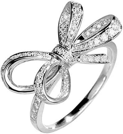 2023 Women's Full Diamond Diamond Bow Ring Ring Jewelry Gifts Rings espirituais para mulheres