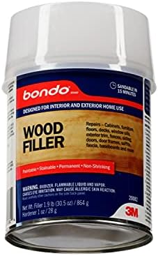 Bondo Solutions Home Solutions Filler de madeira, landível em 15 min, 1,9 lbs com 1 oz endurecedor