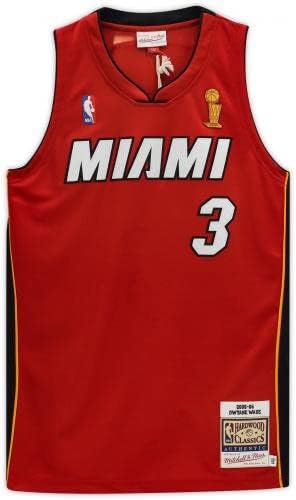 Dwyane Wade Miami Heat autografou Red Mitchell e Ness Authentic Jersey - camisas da NBA autografadas