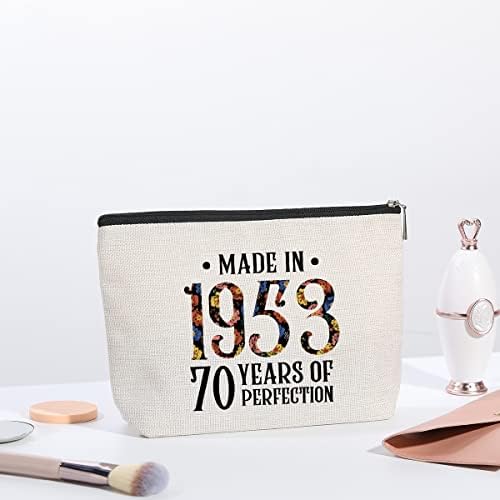 Presentes de aniversário de 70 anos para mulheres, bolsa de maquiagem de presentes de aniversário de 70 anos para