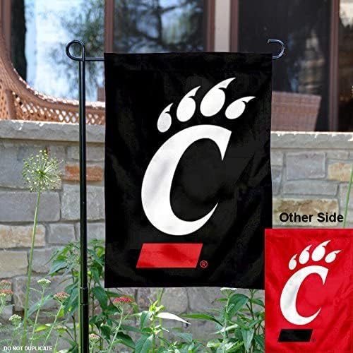 Bandeira do jardim da Universidade de Cincinnati e um conjunto de poste de bandeira dos EUA