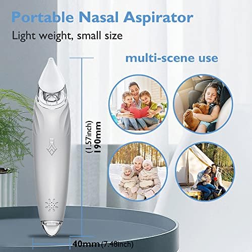 Aspirador nasal do bebê com função musical volume ajustável, otário de booger no nariz para bebê, aspirador nasal elétrico