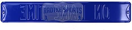 On Lake Time Authentic Steel 36x6 Blue & White Street Sign