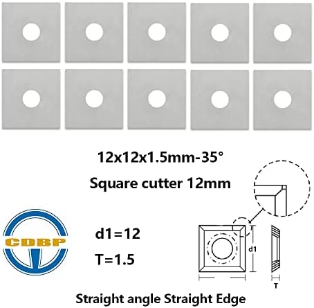 CDBP 12mm de carboneto quadrado de carboneto reto para turnê de madeira, facas de cortador de reposição de 12 × 12 × 1,5 mm para