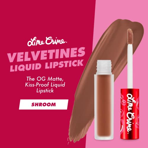 Lime Crime Velvetinas Lipstick Matte Liquid, Shroom - Sombras ousadas e duradouras e revestimento labial - Cor estelar