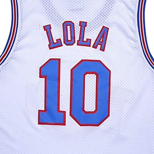 Jerseys de basquete juvenil #10 Camisas espaciais Lola para meninos/meninas Roupas de festa de hiphop 90