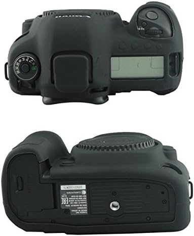 Câmera de silicone flexível CEARI Câmera de protetora de proteção para a pele para Canon EOS 5D4 5D Mark IV Câmera digital + pano de microfibra - preto