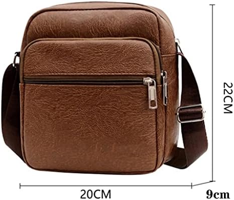Lepsjgc Moda masculina Paco de ombro de couro Crossbag Handbag Leather Messenger Sling Bag Pack para masculino