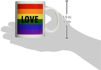 Bandeira 3drose Rainbow - Palavra de amor preto na bandeira gay - canecas