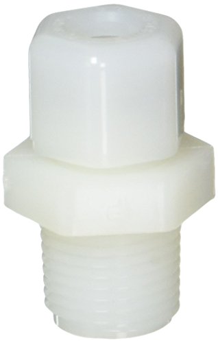 Parker Hannifin N6MC8 Fast & Tite Nylon Macho Macho Macector, tubo de compressão de 3/8 x 1/2 NPTF masculino, branco