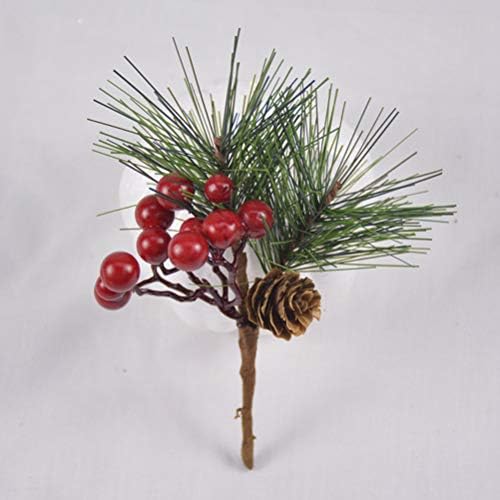 ABAODAM 6 PCS 15cm Creative Pinet Plant Adornment Berry Branches Christmas Pinene Stick Pine Pick STEMS Plant for Diy Home