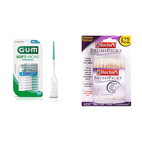 Gum - 6326Ra Picks Soft -Picks Original Picks, 100 contagens e os palitos de dente interdentais do médico, 275 escolhas