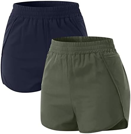 2 Pacote shorts femininos para shorts de cor sólida de verão praia