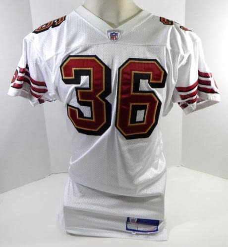 2002 San Francisco 49ers Jason Webster 36 Game usou White Jersey 40 DP29222 - Jerseys não assinados da NFL usada