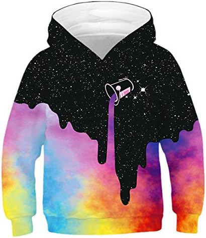 Kidvovo Kids 3D Unicorn Pullover Pullover Capuz Funny Sweatshirt For Boys Girls 4-16y