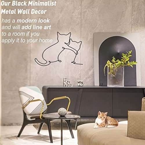 Decoração de parede de metal Stellaberry Sala de estar moderna de gato artesanal Arte Decorações minimalistas de arame para quarto