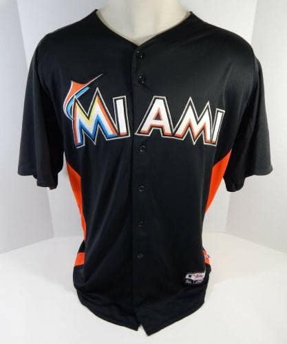 2012-13 Miami Marlins Johnson #26 Game usou Black Jersey St BP 48 82 - Jerseys MLB usado de jogo MLB
