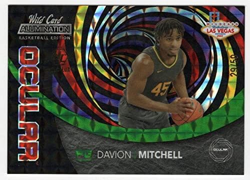 Davion Mitchell RC 2022 Wild Card /50 Allumination #McOC-1 Las Vegas Promo Cartão novato Sacramento Kings Cond NBA Basquete