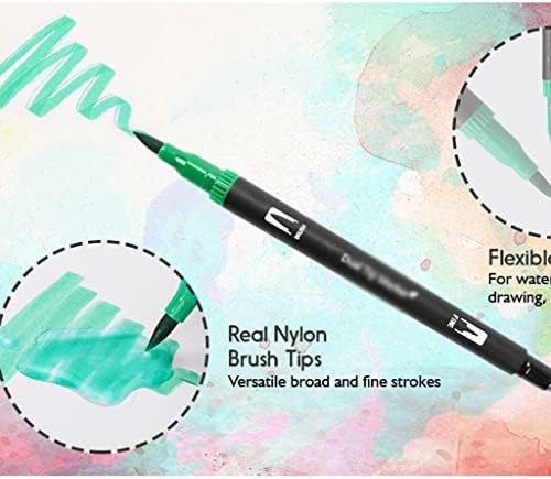 LXXSH 100/120 Cores marcadores de arte de aquarela Definir caneta de caneta dupla Fininer Desenho de pintura de pintura de papelaria para colorir mang