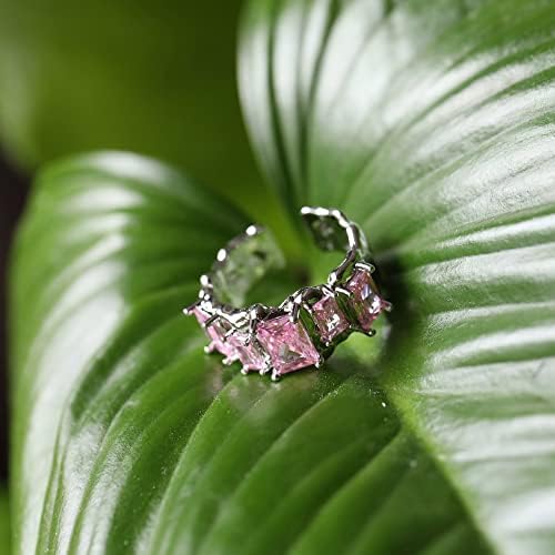 Benbiyo 8pcs roldes de cristal rosa anéis de cristal conjunto Coquette Ajuste ajustável Coração Sparkling Knucking Ring to Women Girls