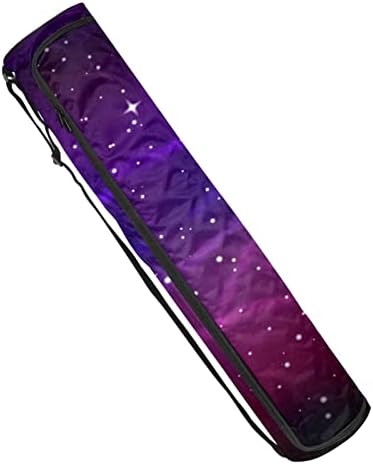 Galáxia roxa, bolsa de transportadora de ioga nebulosa espacial e espalhada com saco de ginástica de ginástica de alça de ombro de ombro