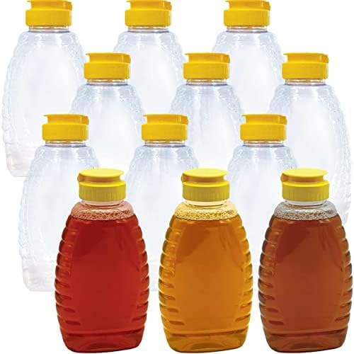Squeeze fácil 24 pacote 12 oz garrafas de mel vazias. BPA Free, Dispensador de mel de plástico para animais de estimação