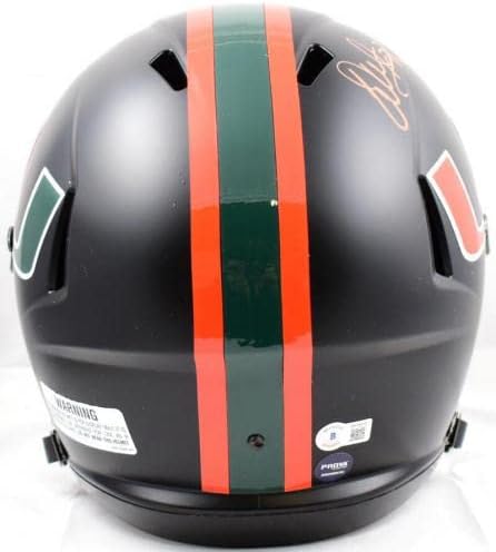 Warren Sapp assinou F/S Miami Hurricanes Speed ​​Helmet com Natl Champs -Beckettw Holo - Capacetes da faculdade autografados